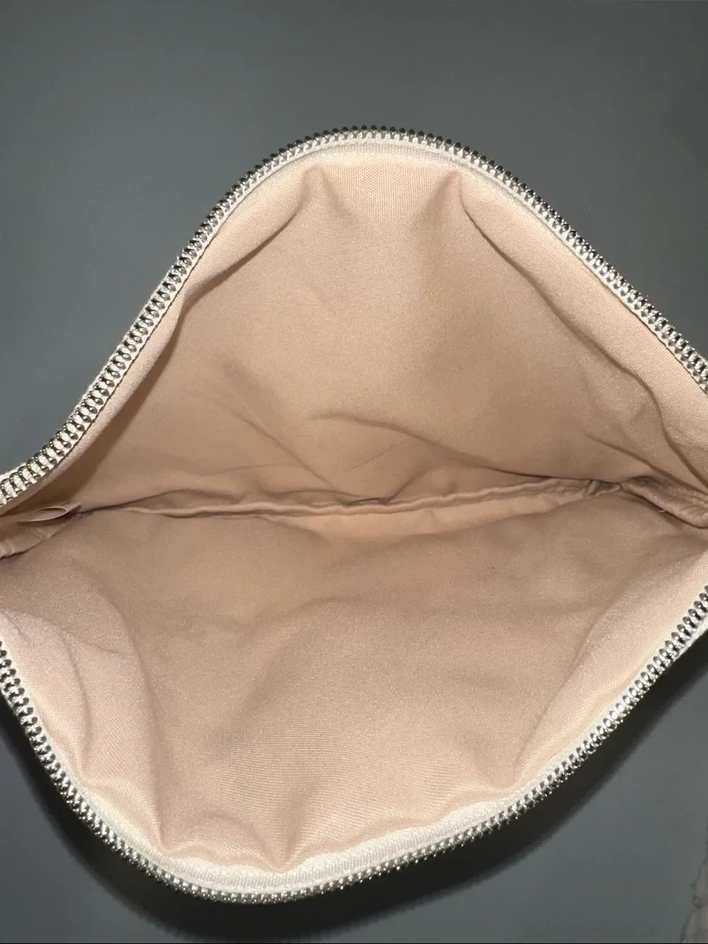 Punch Studio Ivory Muti Delicate Embroidered Floral Canvas Gold Tone Zip Pouch